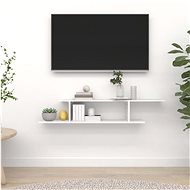 Wall mounted TV shelf white 125 x 18 x 23 cm chipboard - Shelf
