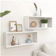 SHUMEE Rectangular wall shelves 2 pcs white 60x15x23 cm chipboard - Shelf