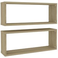 Nástěnné police krychlové 2ks dub sonoma 60x15x23cm dřevotříska - Shelf