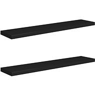 Floating wall shelves 2 pcs black 120 x 23,5 x 3,8 cm MDF - Shelf