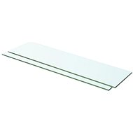 Shelf plates 2 pcs glass clear 60 x 12 cm - Shelf
