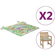 Garden chair pads 2 pcs leaf pattern 50 x 50 x 4 cm textile - Pillow Seat