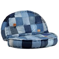 Pouf round 100 x 20 cm denim patchwork - Pillow Seat
