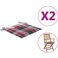 Garden chair pads 2 pcs checkered 40x40x4 cm textile - Pillow Seat