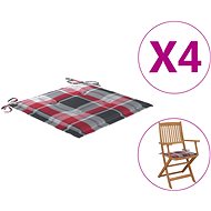 Garden chair pads 4 pcs checkered 40 x 40 x 4 cm textile - Pillow Seat