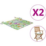 Garden chair pads 2 pcs leaf pattern 40 x 40 x 4 cm textile - Pillow Seat