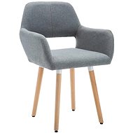 Jídelní židle 2 ks světle šedé textil - Jídelní židle
