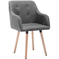 Jídelní židle 2 ks světle šedé textil - Jídelní židle