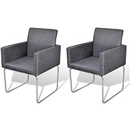 Jídelní židle 2 ks tmavě šedá textil - Jídelní židle
