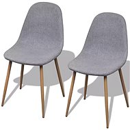 Jídelní židle 2 ks světle šedé textil - Jídelní židle