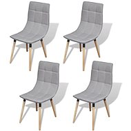 Jídelní židle 4 ks světle šedé textil - Jídelní židle