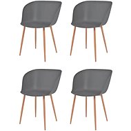 Jídelní židle 4 ks šedé plast - Jídelní židle