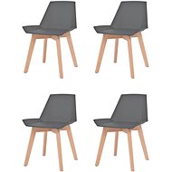 Jídelní židle 4 ks šedé plast - Jídelní židle