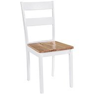 Jedálenské stoličky, 4 ks, biele, masívny kaučukovník - Jedálenská stolička