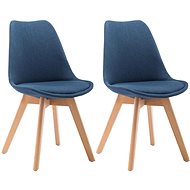 Jídelní židle 2 ks modré textil - Jídelní židle