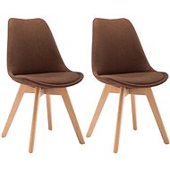 Jídelní židle 2 ks hnědé textil - Jídelní židle