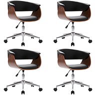 Otočné jedálenské stoličky 4 ks čierne umelá koža - Jedálenská stolička