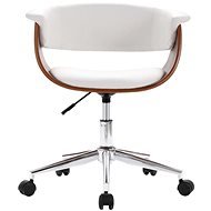 Otočné jedálenské stoličky 6 ks biele umelá koža - Jedálenská stolička