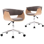 Otočné jídelní židle 2 ks taupe textil - Jídelní židle