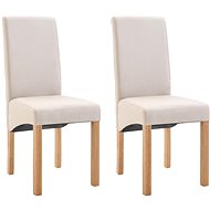 Jídelní židle 2 ks krémové textil - Jídelní židle