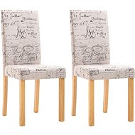 Jídelní židle 2 ks krémové textil - Jídelní židle