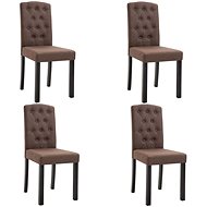 Jídelní židle 4 ks hnědé textil - Jídelní židle