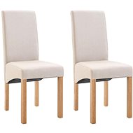 Jídelní židle 2 ks krémové textil - Jídelní židle