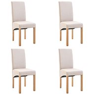 Jídelní židle 4 ks krémové textil - Jídelní židle