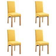 Jídelní židle 4 ks žluté textil - Jídelní židle