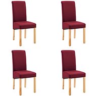 Jídelní židle 4 ks červené textil - Jídelní židle