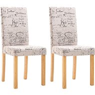 Jídelní židle 2 ks krémové textil - Jídelní židle