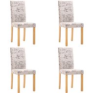 Jídelní židle 4 ks krémové textil - Jídelní židle