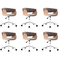Otočné jídelní židle 6 ks taupe textil - Jídelní židle