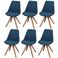 Jídelní židle 6 ks modré textil - Jídelní židle