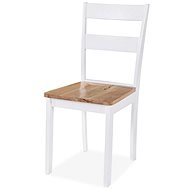 Jídelní židle 6 ks bílé masivní kaučukovník - Jídelní židle