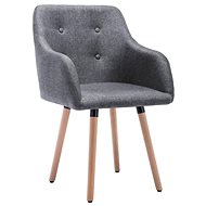 Jídelní židle 6 ks světle šedé textil - Jídelní židle