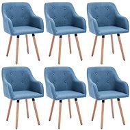 Jídelní židle 6 ks modré textil - Jídelní židle