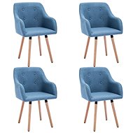 Jídelní židle 4 ks modré textil - Jídelní židle