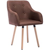 Jídelní židle 4 ks hnědé textil - Jídelní židle
