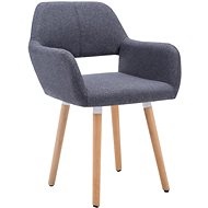 Jídelní židle 6 ks tmavě šedé textil - Jídelní židle