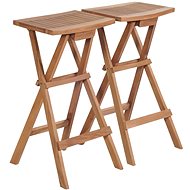 Folding Bar Stools 2 pcs Solid Teak 44727 - Garden Stool