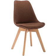 Jídelní židle 6 ks hnědé textil - Jídelní židle