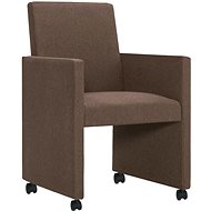 Jídelní židle 6 ks hnědé textil - Jídelní židle