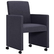 Jídelní židle 4 ks tmavě šedé textil - Jídelní židle