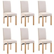 Jídelní židle 6 ks krémové textil - Jídelní židle