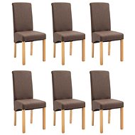 Jídelní židle 6 ks hnědé textil - Jídelní židle