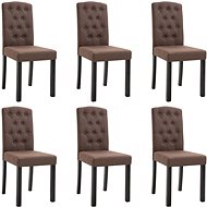 Jídelní židle 6 ks hnědé textil - Jídelní židle