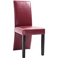 Jídelní židle 6 ks vínové umělá kůže - Jídelní židle