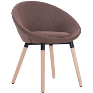 Jídelní židle 4 ks hnědé textil - Jídelní židle