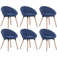 Jídelní židle 6 ks modré textil - Jídelní židle